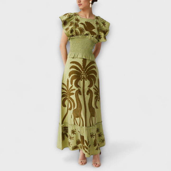 Amy - Robe chic avec des palmiers