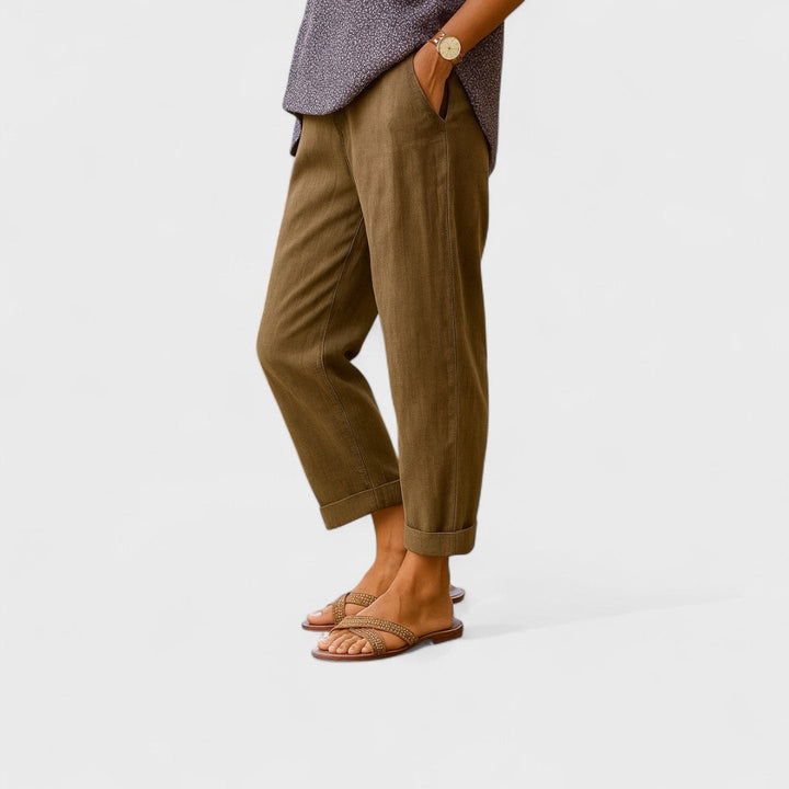 Otýlie - Pantalons d'Été en Lin et Coton