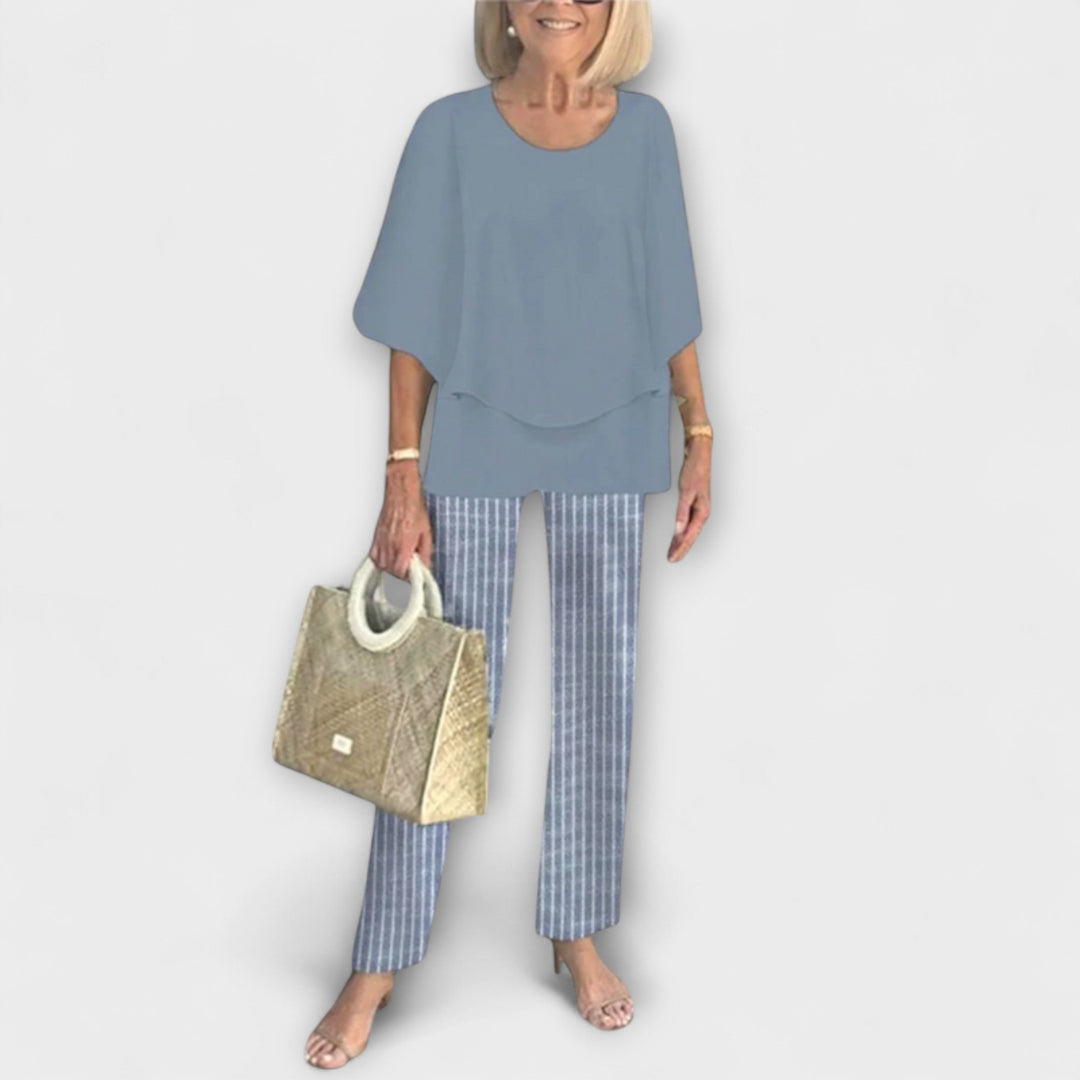 Rosamund - Ensemble moderne avec blouse confortable et pantalon