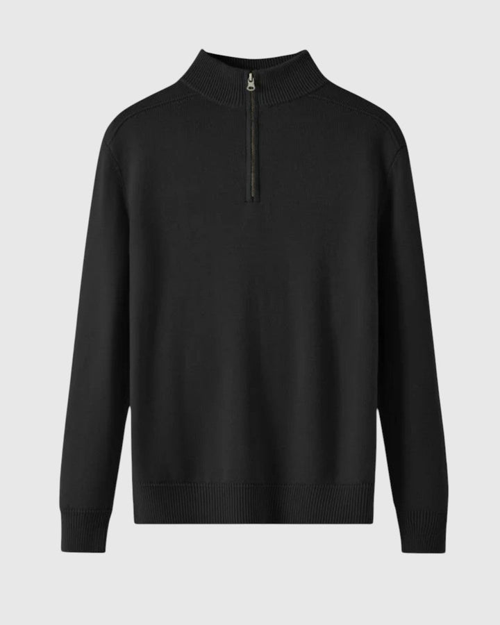 Libuše - Pull avec zip en laine mérinos Capri