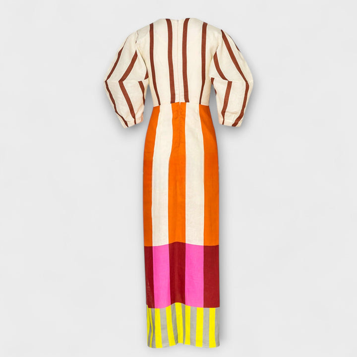 Kaya - Robe maxi avec décolleté et manches ballon