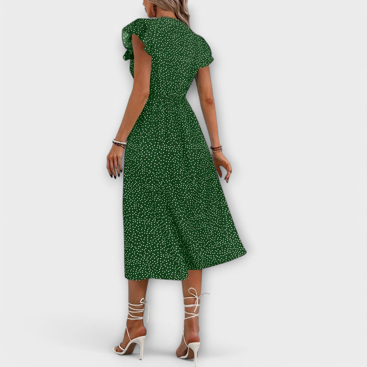 Robe Midi Élégante à Pois