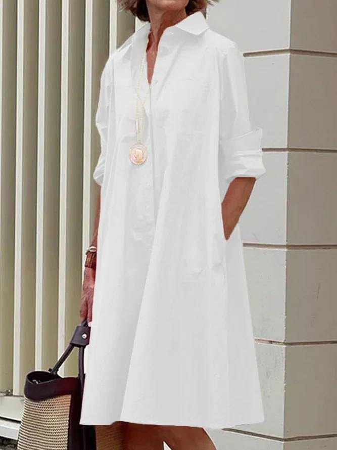 Robes chemises modernes avec col et manches trois-quarts