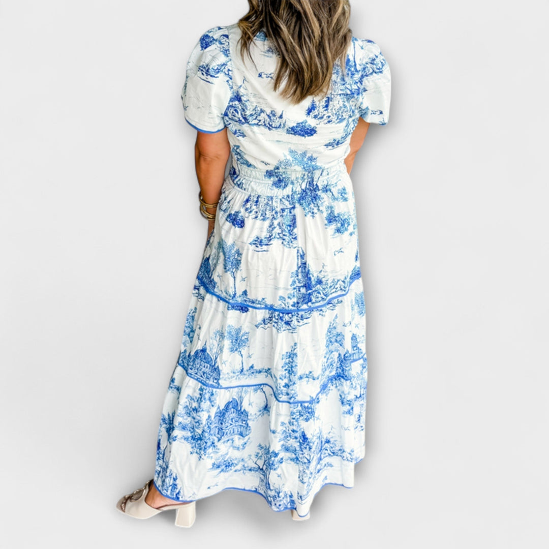 Eliza - Robe maxi à imprimé classique