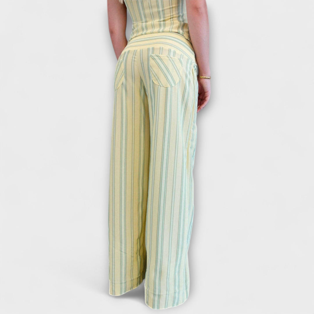 Anastasia - Ensemble de pantalon rayé classique