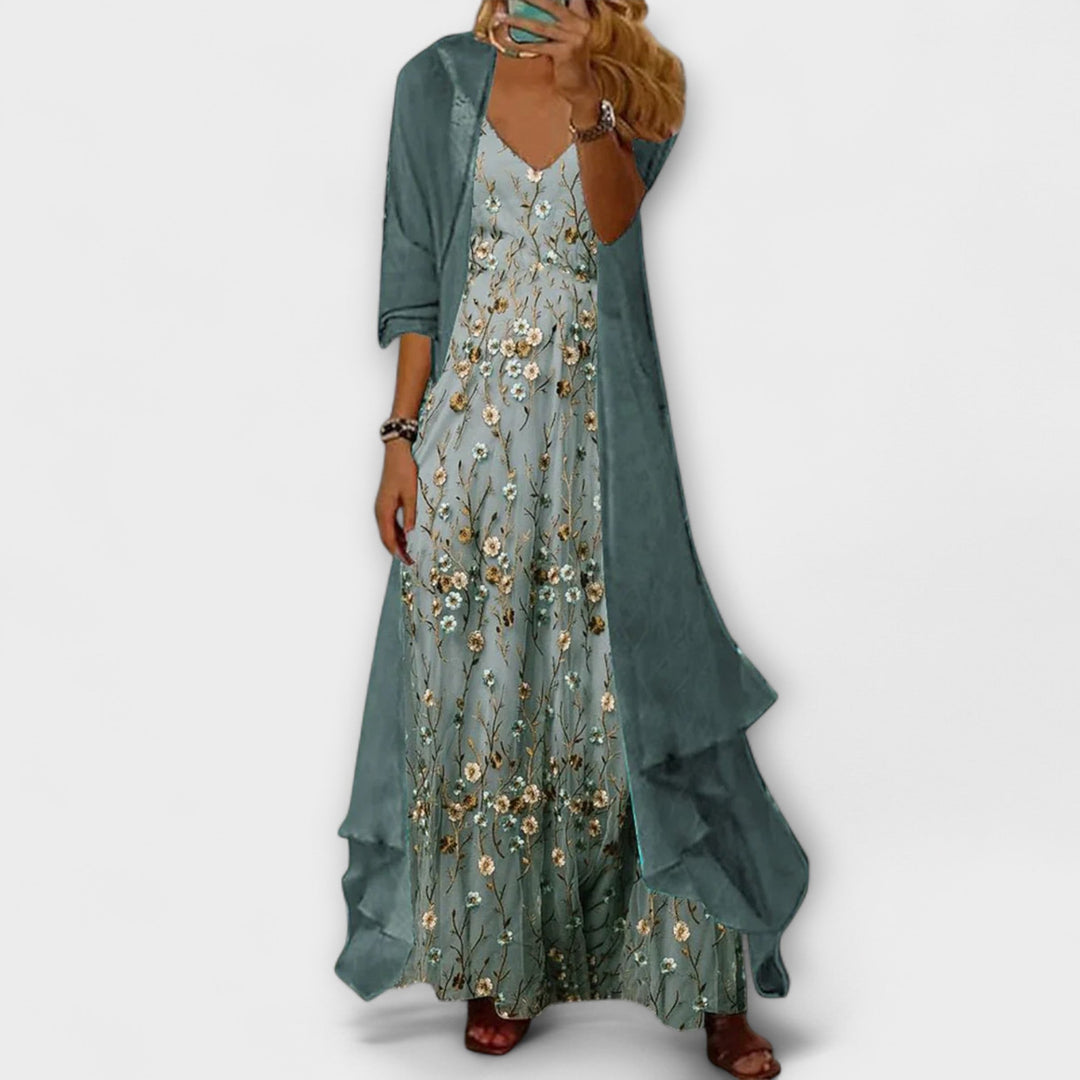 Mara - Robe maxi avec veste (ensemble 2 pièces)