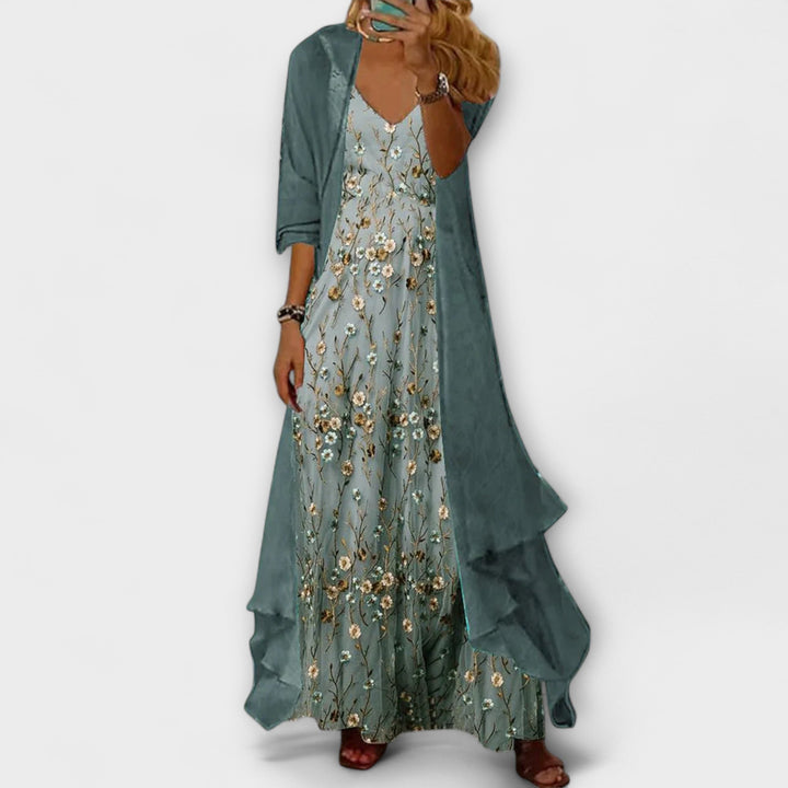 Mara - Robe maxi avec veste (ensemble 2 pièces)