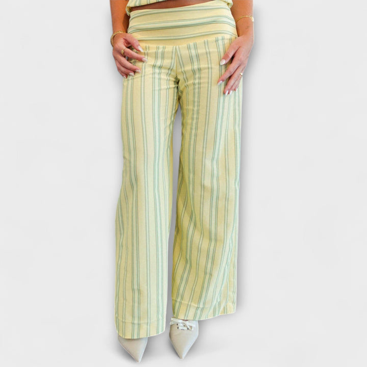 Anastasia - Ensemble de pantalon rayé classique