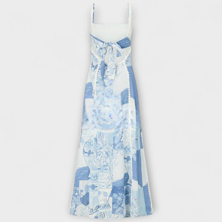 Terazza Ric Rac - Robe maxi en lin avec coupe évasée