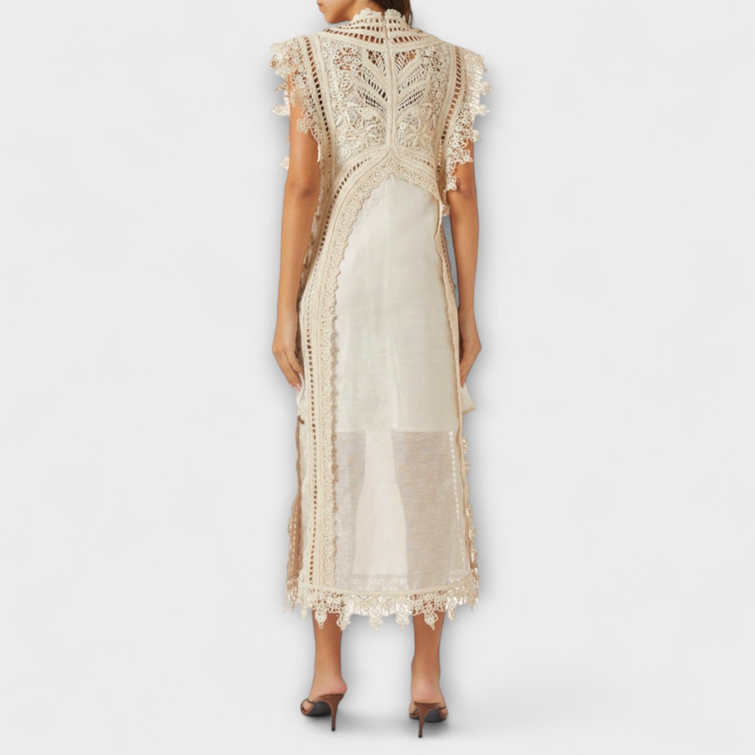 Mira - Robe maxi en organza tissé vide