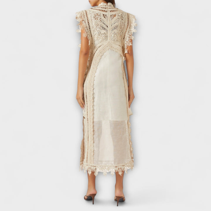 Mira - Robe maxi en organza tissé vide