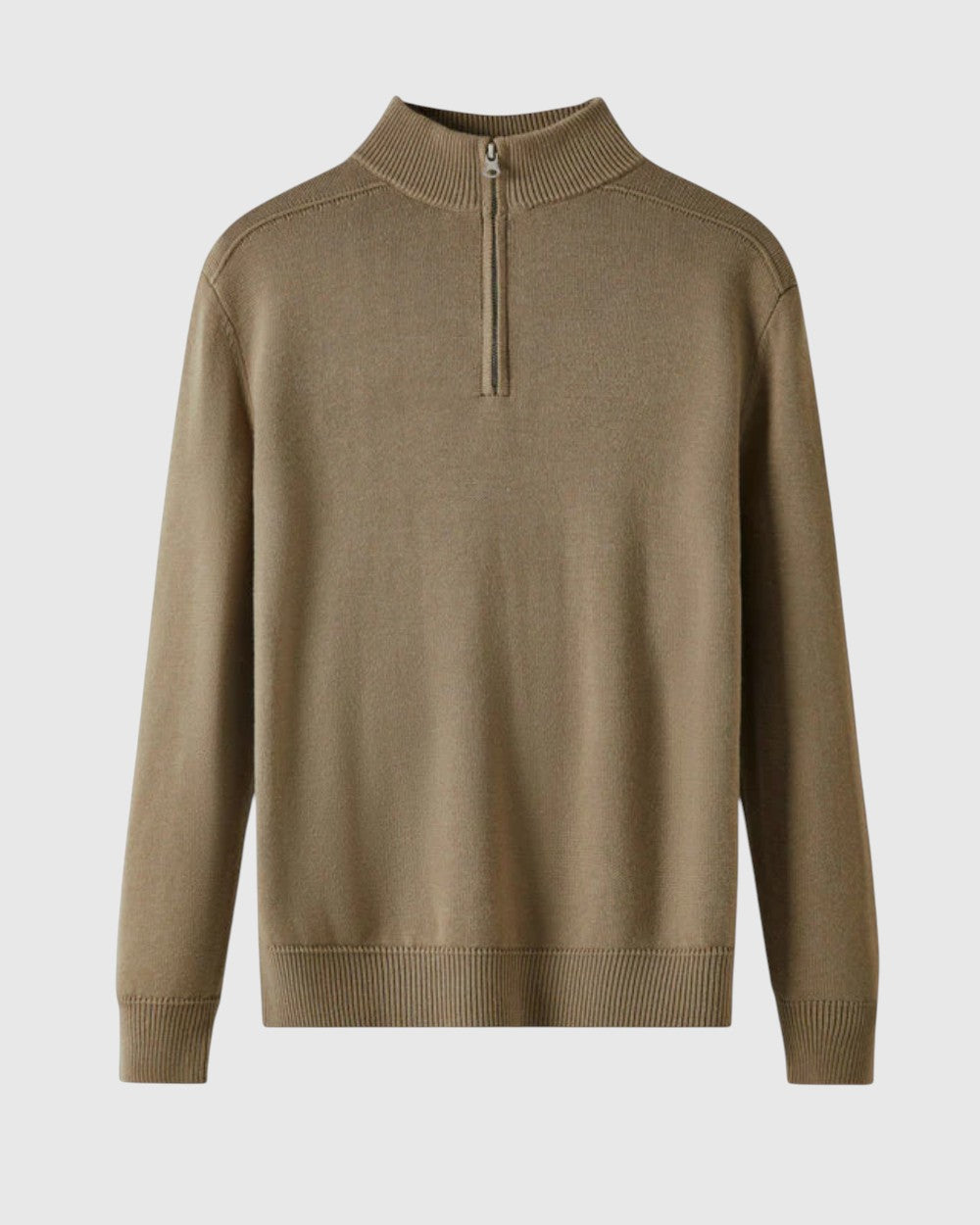 Libuše - Pull avec zip en laine mérinos Capri