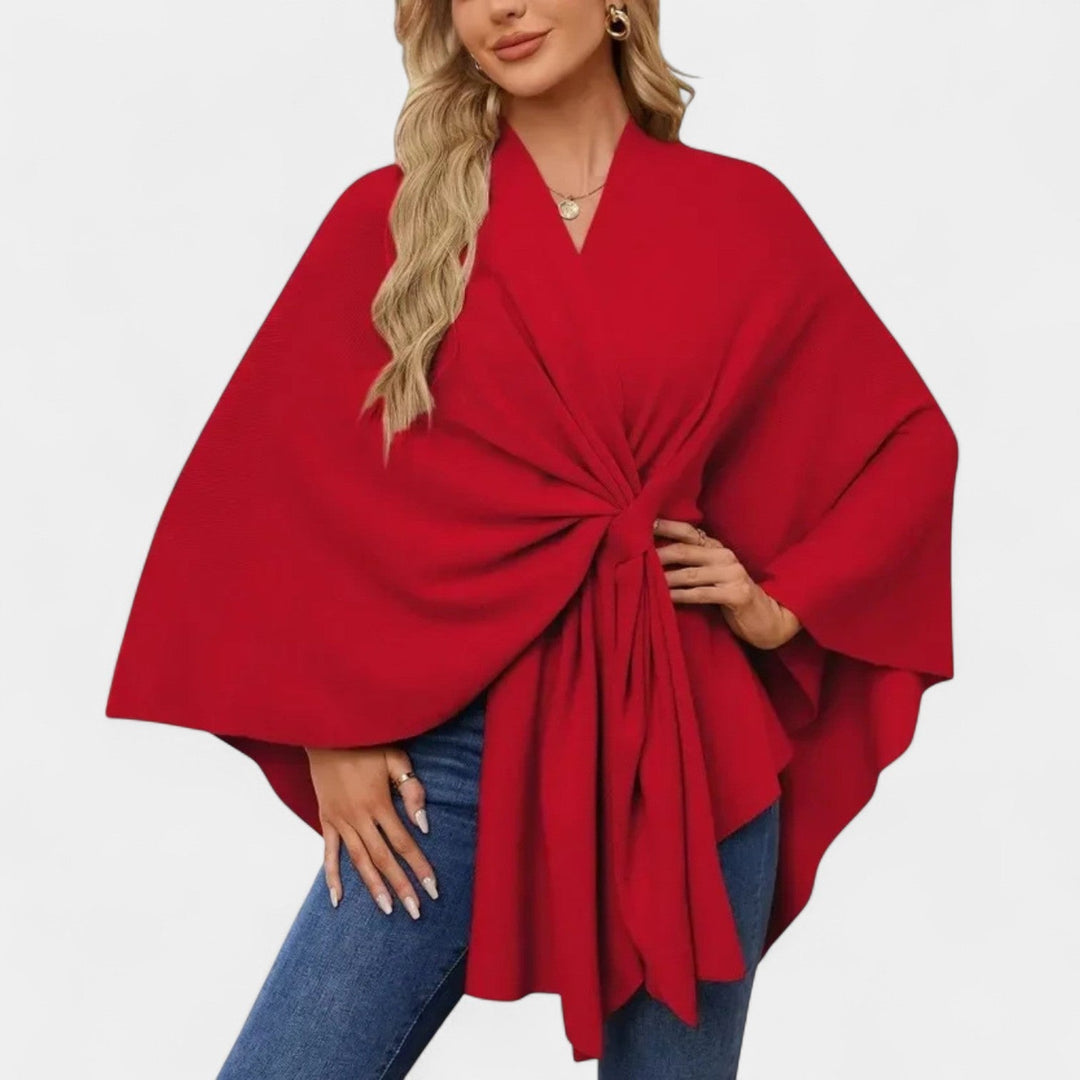 Daniela – Poncho fluide et élégant avec nœud