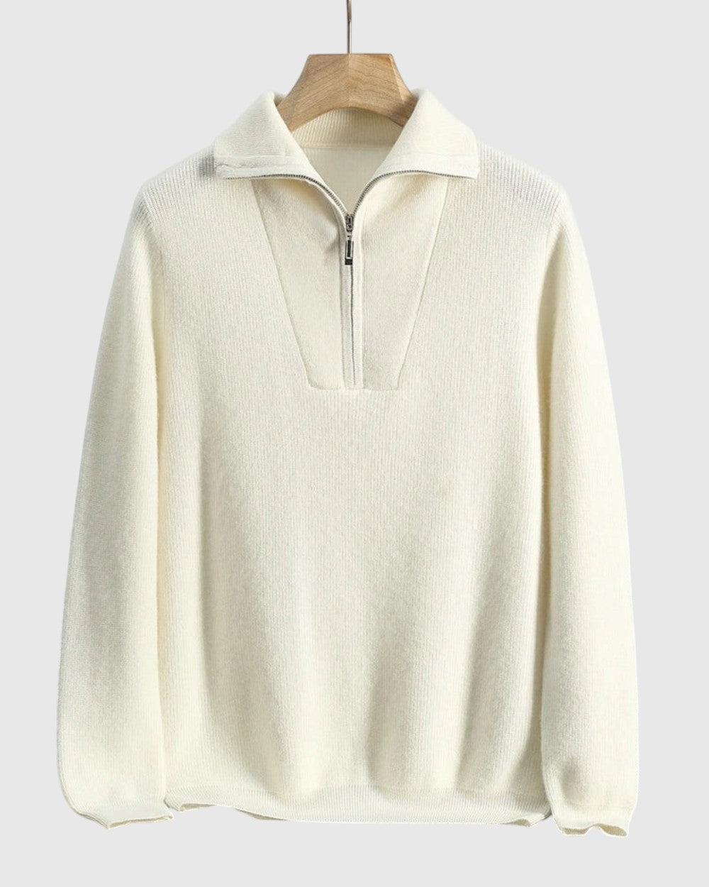 Libuše - Pull Portofino en cachemire avec zip demi-long