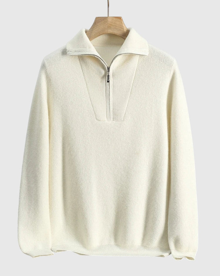 Libuše - Pull Portofino en cachemire avec zip demi-long