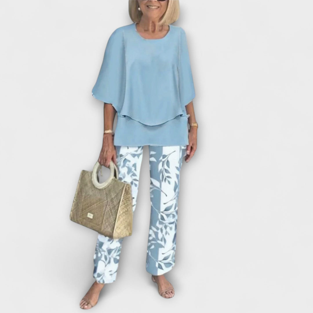 Rosamund - Ensemble moderne avec blouse confortable et pantalon