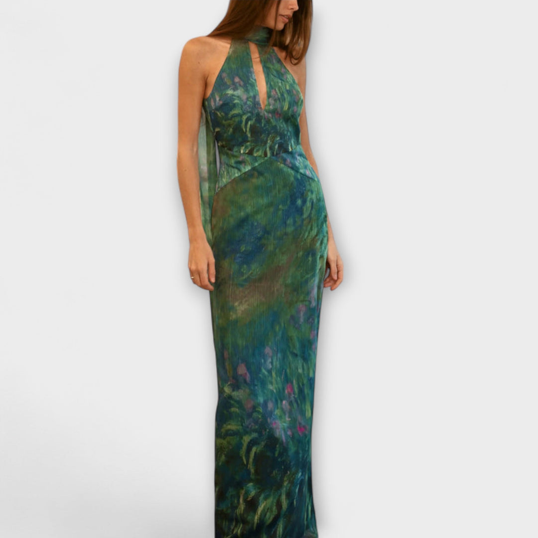 Maisie - Robe Maxi Imprimé Iris de Monet