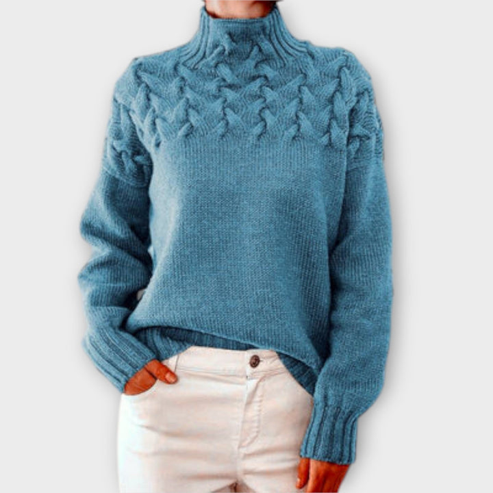 Eva - Pull femme avec motif torsadé détaillé