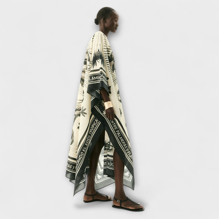 Melissa - Kaftan extra large avec imprimé flamant rose