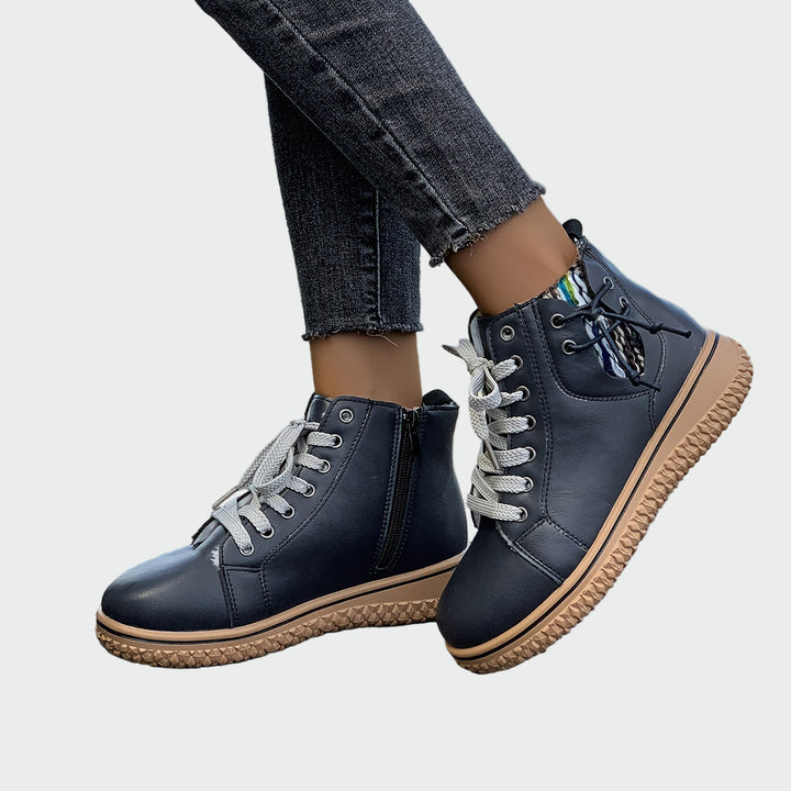 Bottes cheville en cuir orthopédique