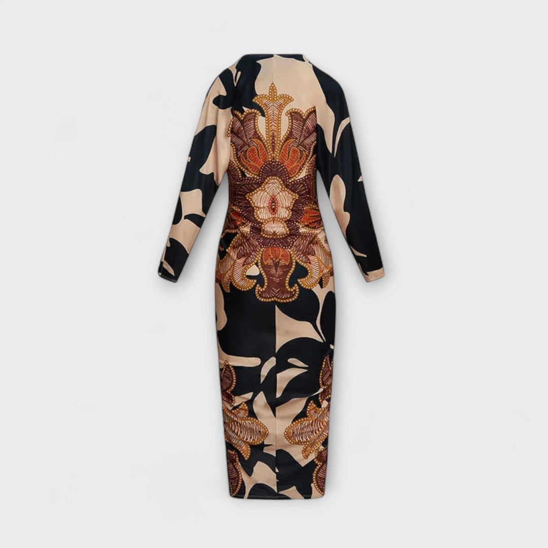 Cleo - Robe midi unique avec des manches dolman et un imprimé brésilien