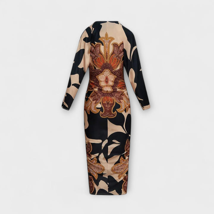 Cleo - Robe midi unique avec des manches dolman et un imprimé brésilien