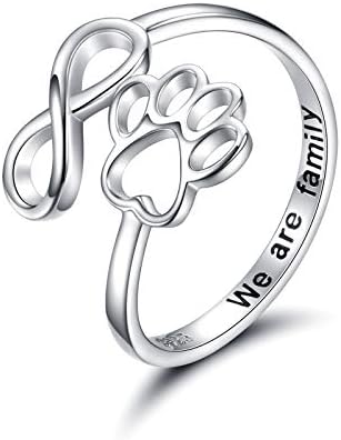 Bague artisanale avec patte et cœur