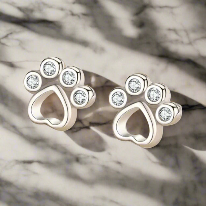 Boucles d'oreilles en forme de patte en argent sterling – Avec des zirconiums scintillants