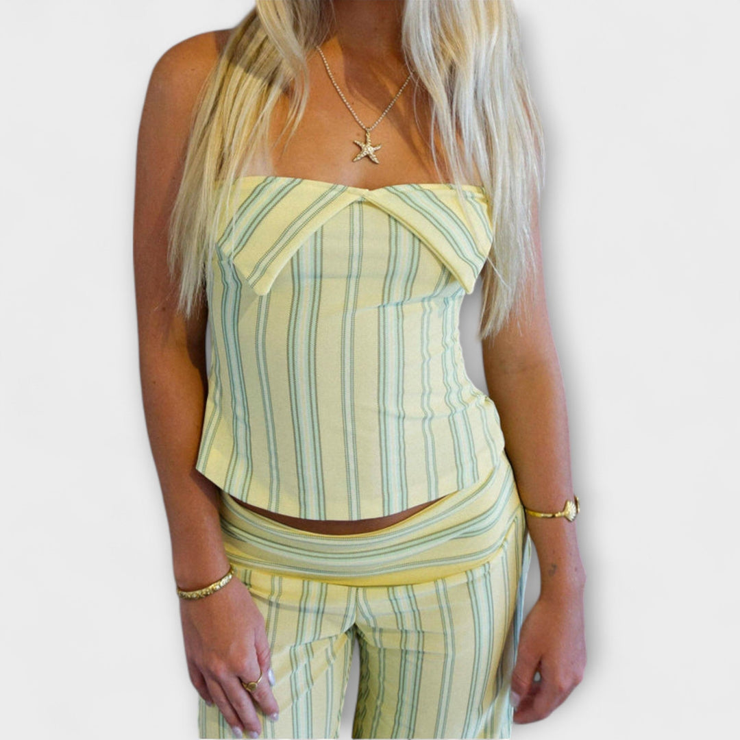 Anastasia - Ensemble de pantalon rayé classique