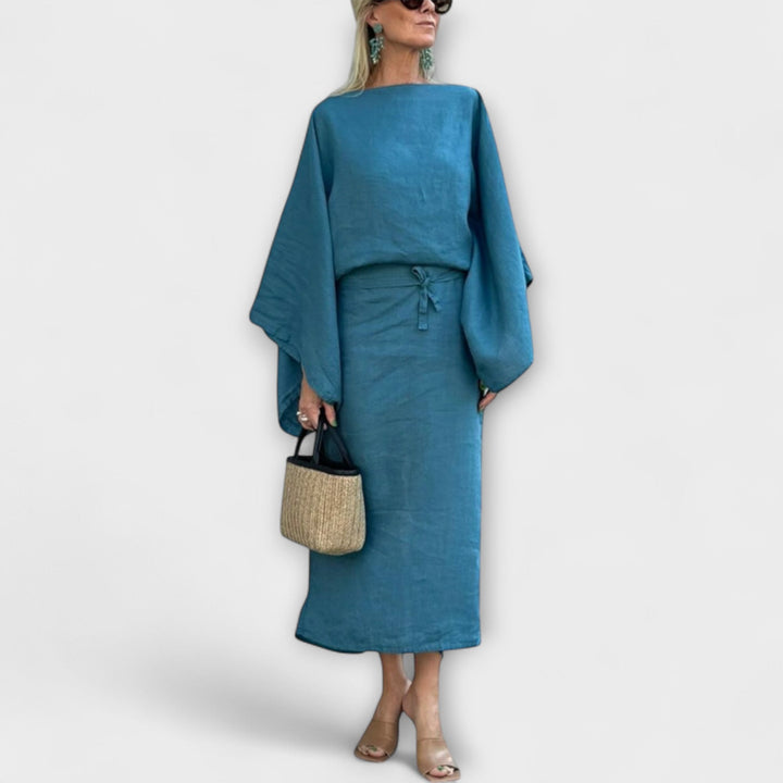 Dana - Robe kimono en lin et coton