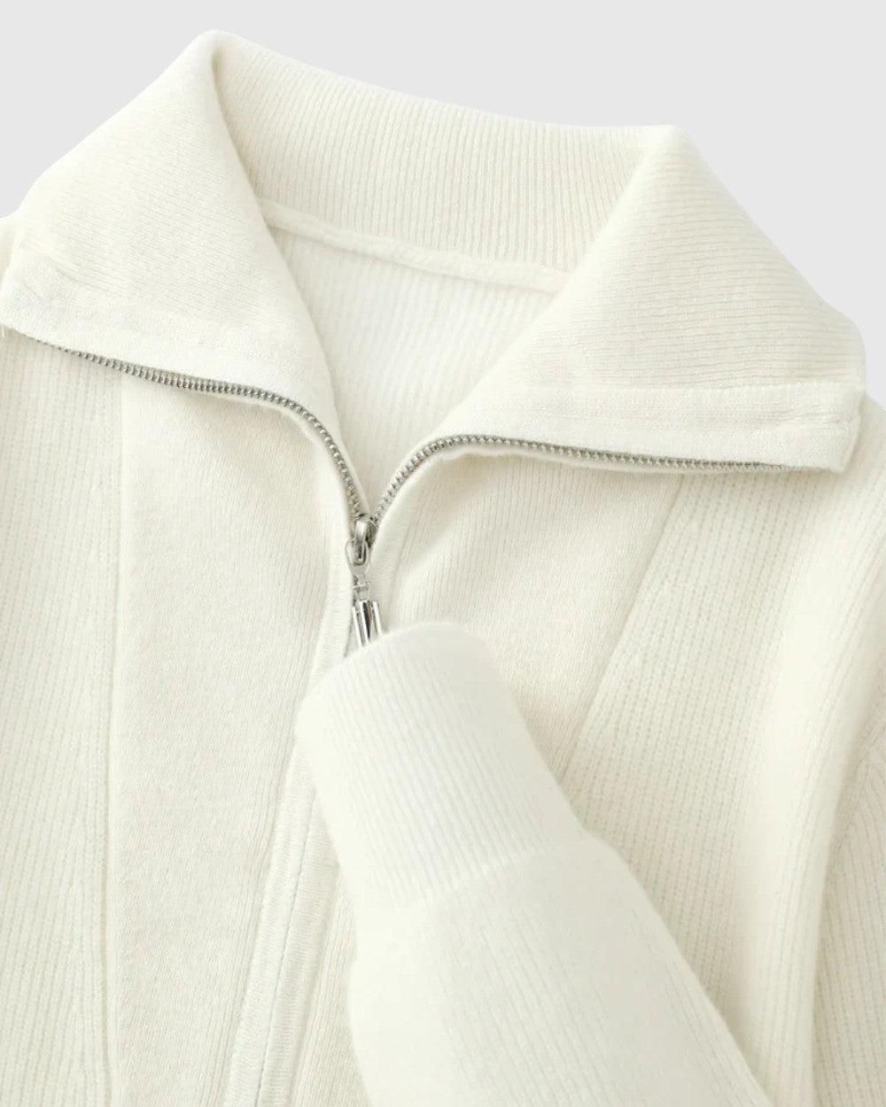 Libuše - Pull Portofino en cachemire avec zip demi-long