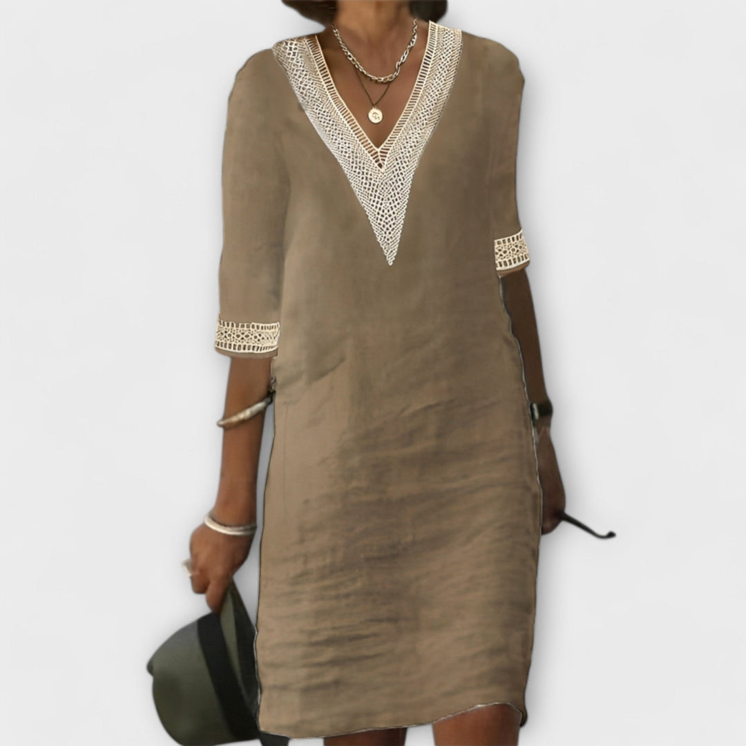 Robe femme en coton et lin