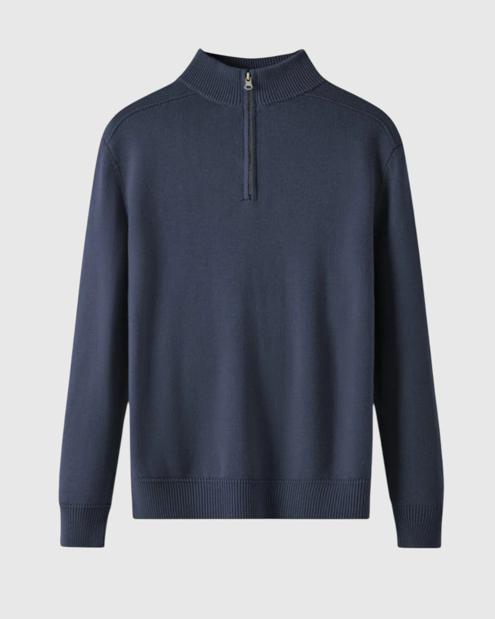 Libuše - Pull avec zip en laine mérinos Capri