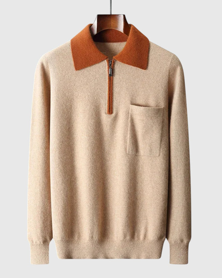 Libuše - Polo Castelle avec zip en cachemire