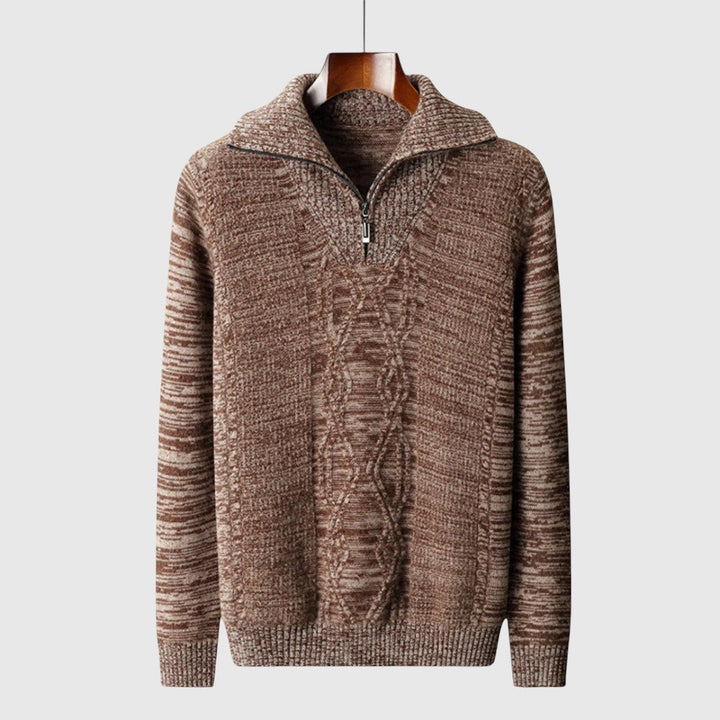 Libuše - Pull zippé Taranto en laine mérinos