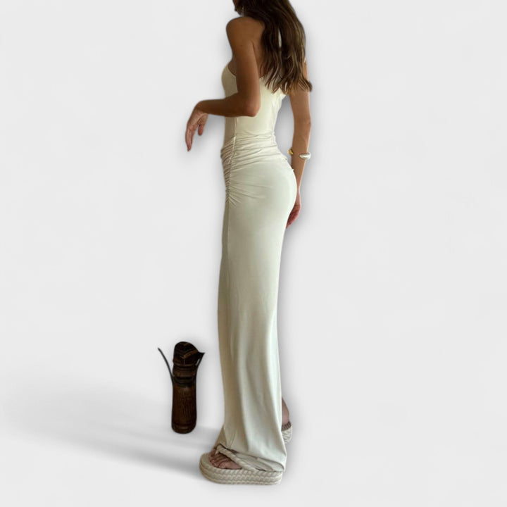 Minna - Robe sans manches séduisante avec découpe