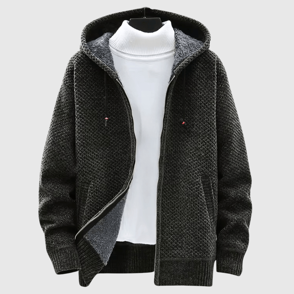Mojmír – Manteau en tricot avec capuche