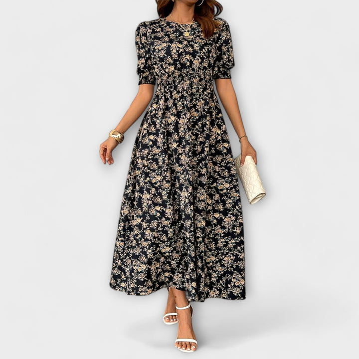 Amelia - Robe à décolleté rond et motif floral