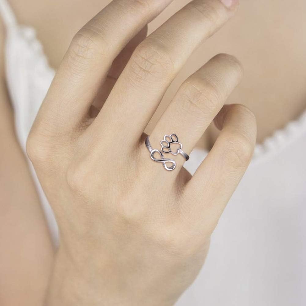 Bague artisanale avec patte et cœur