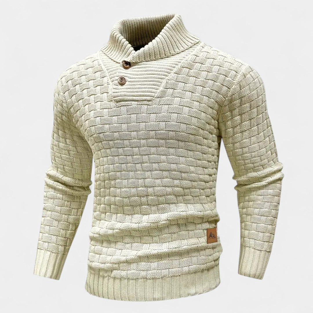 Elías – Pull stylé avec col roulé et boutons