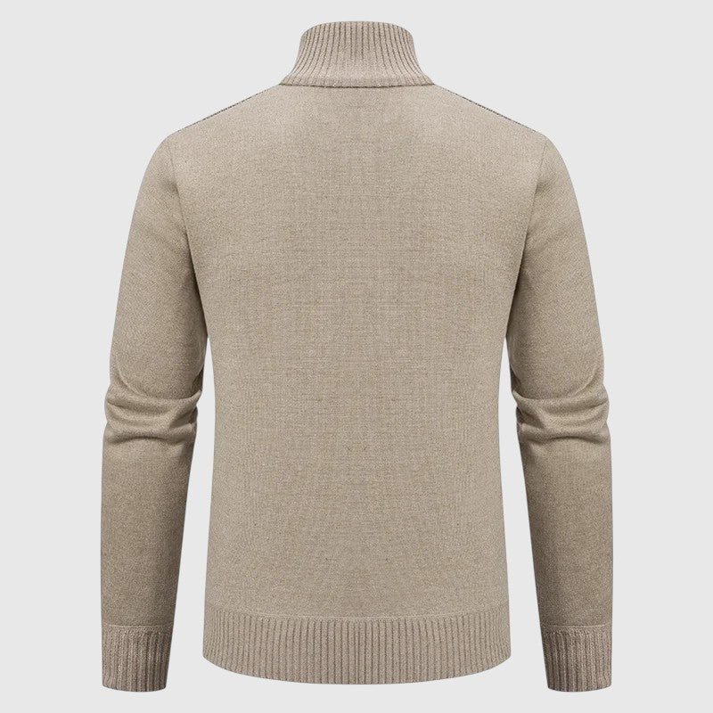 Jakub – Pull en tricot zippé avec col haut