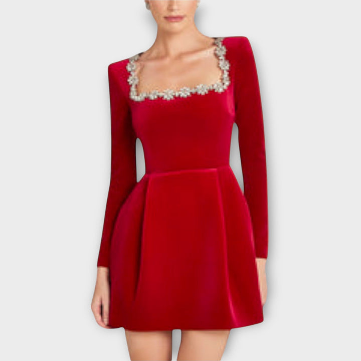 Wren - Robe mini en velours avec ornements