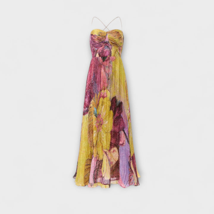 Kiara - Robe maxi avec imprimé Ikat multicolore
