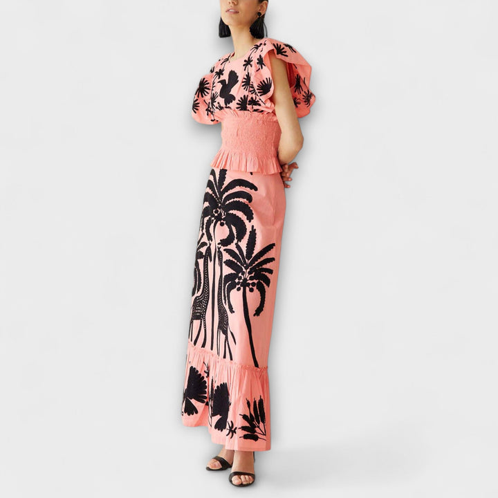 Amy - Robe chic avec des palmiers