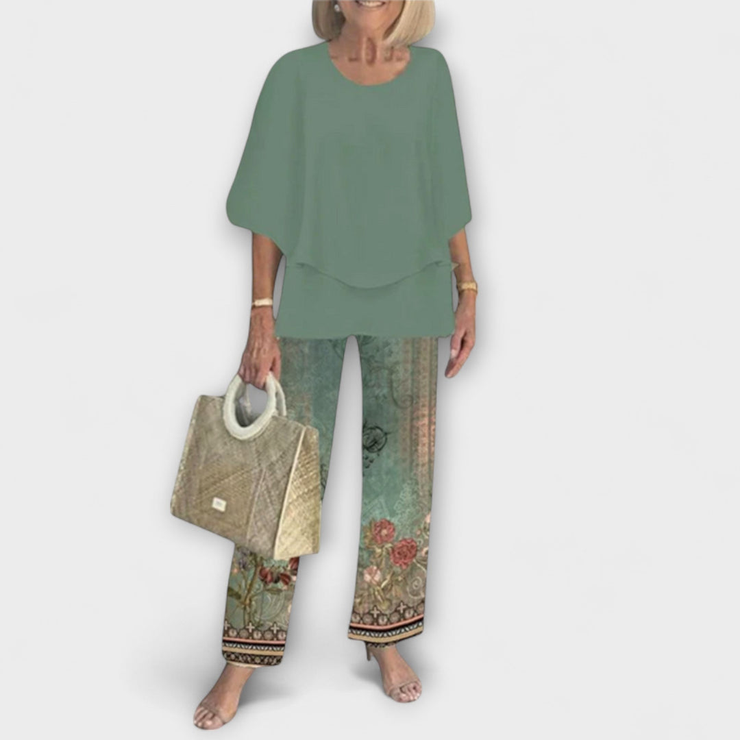 Rosamund - Ensemble moderne avec blouse confortable et pantalon