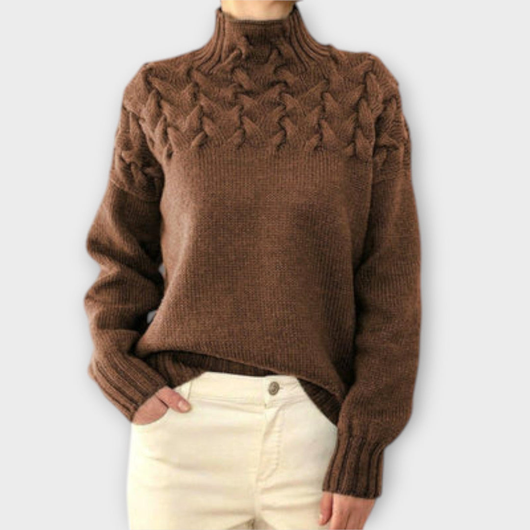 Eva - Pull femme avec motif torsadé détaillé