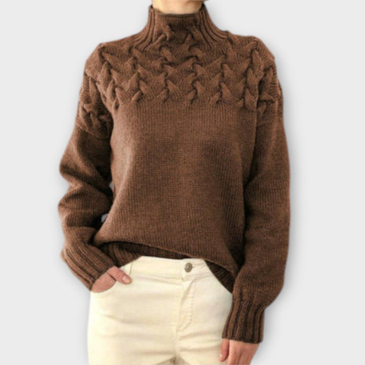 Eva - Pull femme avec motif torsadé détaillé