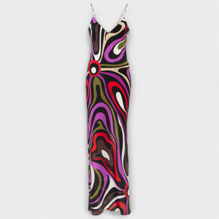 Daphne - Robe maxi avec imprimé marbré