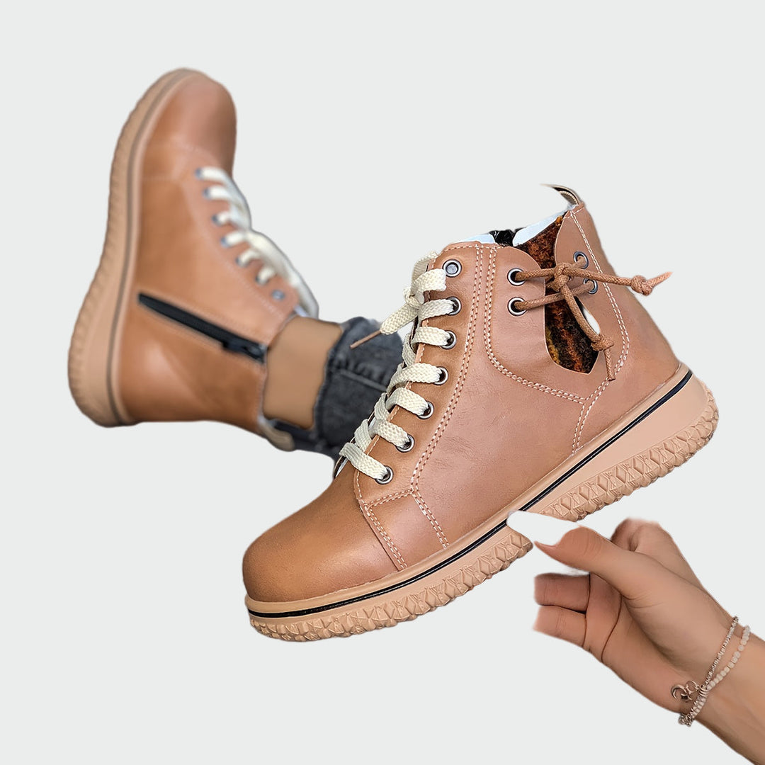 Bottes cheville en cuir orthopédique