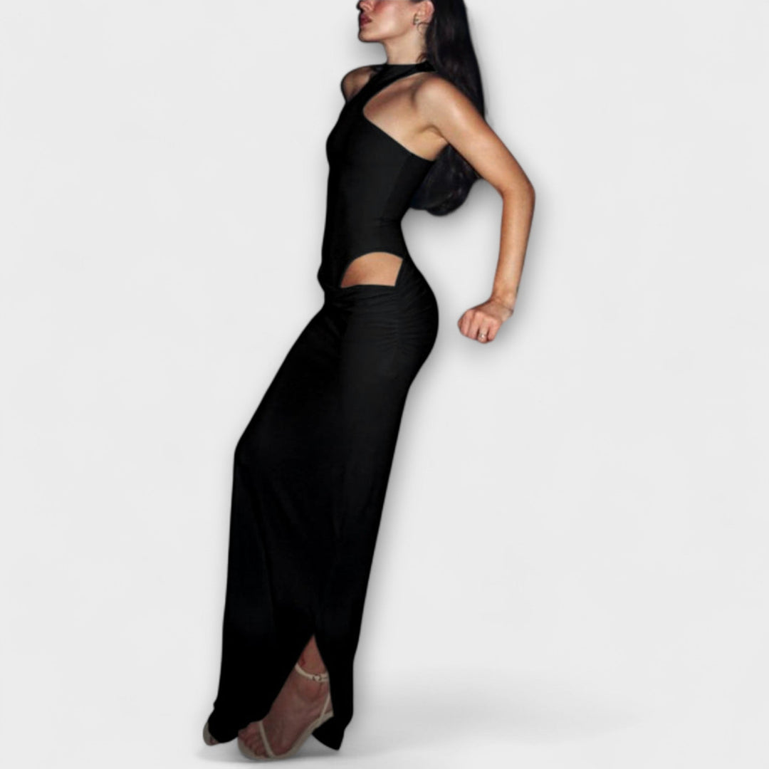 Minna - Robe sans manches séduisante avec découpe